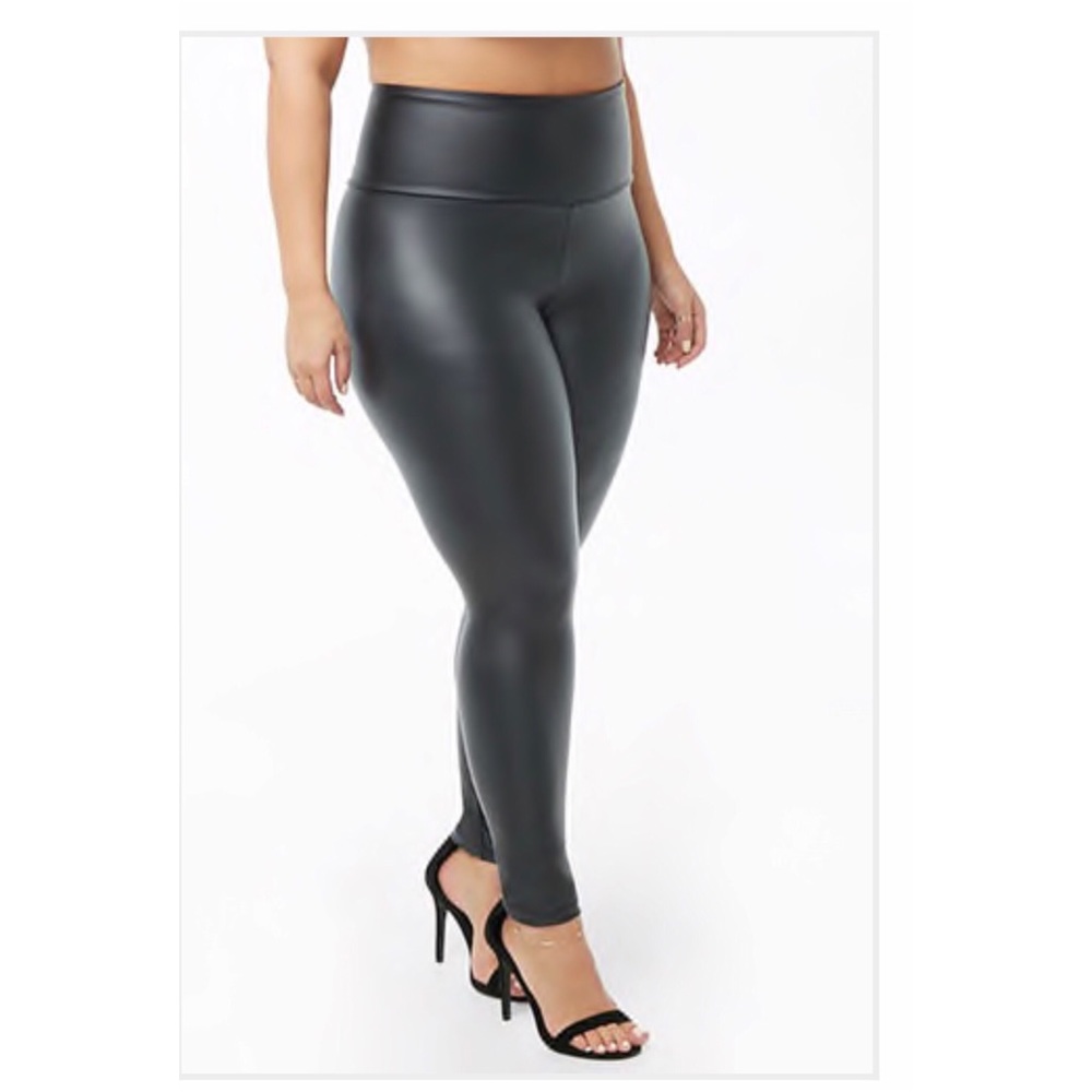 Forever 21 high-waisted faux leather leggings s 0X